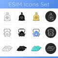 Protective medical equipment icons set Royalty Free Stock Photo