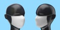 Protective medical facial mask digital mockup template Royalty Free Stock Photo