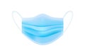 Protective medical mask with ear strap Cover mouth and nose, preventing dust, odor and various germs. Realistic vector