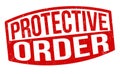 Protective order grunge rubber stamp Royalty Free Stock Photo