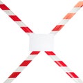 Protective red-white tape at diagonally with an empty place Royalty Free Stock Photo