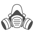 Protective respirator solid icon, Safety engineering concept, Chemical gas mask sign on white background, respirator