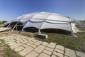 A protective roof over ancient excavations in Pliska