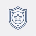 Protective Shield with Star Emblem Icon Royalty Free Stock Photo