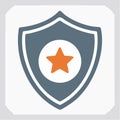 Protective Shield with Star Emblem Icon Royalty Free Stock Photo
