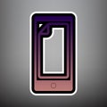 Protective sticker on the screen. Vector. Violet gradient icon w