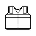 Protective Vest Black And White Icon Illustration