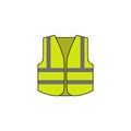 Protective vest icon. Vest with reflective stripes. Simple flat vector illustration