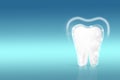 Protective vortex around tooth model. Oral dental hygiene concept
