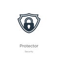 Protector icon vector. Trendy flat protector icon from security collection isolated on white background. Vector illustration can Royalty Free Stock Photo