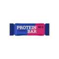 Protein bar pack flat vector illustration isolated on white background. Royalty Free Stock Photo