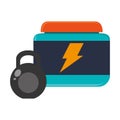 Protein dietary supplement and kettlebell icon Royalty Free Stock Photo