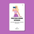 protein drink woman vector