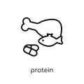 Protein icon. Trendy modern flat linear vector Protein icon on w