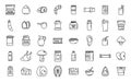 Protein nutrient icons set outline vector. Fat fiber