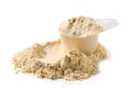protein powder heap and measure spoon Royalty Free Stock Photo