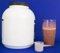 Protein shake with drink and scoop