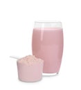 Protein shake and powder isolated Royalty Free Stock Photo