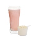Protein shake and powder isolated Royalty Free Stock Photo
