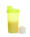 Protein shake and powder isolated Royalty Free Stock Photo
