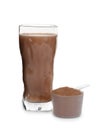 Protein shake and powder isolated Royalty Free Stock Photo