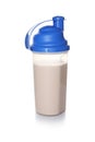 Protein shake in sport bottle isolated Royalty Free Stock Photo