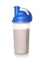 Protein shake in sport bottle Royalty Free Stock Photo