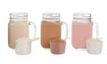 Protein shakes and different types of powder isolated