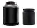 Protein supplement jar mockup. Black container Royalty Free Stock Photo