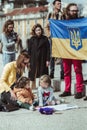 Protest action against the Russian invasion of Ukraine Royalty Free Stock Photo