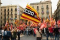 Protest action in Barcelona in support of secession from Spain Royalty Free Stock Photo