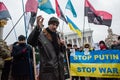 Protest Action `Stop Putin - Stop War` at the Independence Square in Kyiv Royalty Free Stock Photo