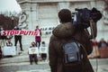 Protest action in support of Ukraine Royalty Free Stock Photo