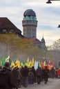 Protest actions in solidarity with Rojava in Zuerich, Switzerland