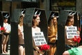 Protest against bullfighting in Pamplona, Navarre