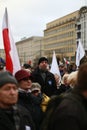 Protest against the destruction of the division of powers, the protest Committee the Defense of Democracy(KOD), Poznan, Poland Royalty Free Stock Photo