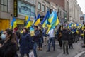 Protest against Russian Invasion of Ukraine in Montreal, Canada Royalty Free Stock Photo