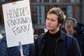 Protest against tax havens in front of the Norwegian Parliament (Stortinget)