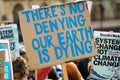 Protest banner at the Youth Strike For Climate Change demonstration in London. Royalty Free Stock Photo