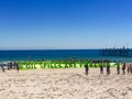 Protest on a beach in south Australia