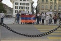 Protest in Bern against Azerbaijani aggression against Armenians in front of the Swiss parliament. Switzerland 2023