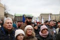 People of all ages, The protest Committee the Defense of Democracy, Poznan, Poland Royalty Free Stock Photo