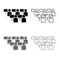 Protest concept Demonstration Crowd of protesters people Revolution idea Social problem icon set grey black color illustration Royalty Free Stock Photo