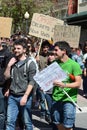 Protest demonstration of university students and college students in Alicante