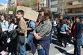 Protest demonstration of university students and college students in Alicante