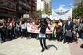 Protest demonstration of university students and college students in Alicante