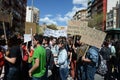 Protest demonstration of university students and college students in Alicante