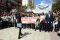 Protest demonstration of university students and college students in Alicante