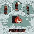 Protest flat concept icon