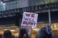 Protest in front of Trump Tower in Toronto. Royalty Free Stock Photo